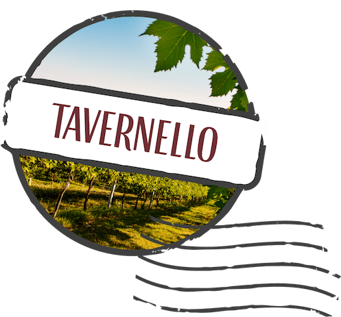 logo tavernello in stile francobollo